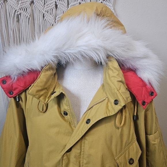 Vintage Yellow FoxRun Jacket Fur Lined Hood XL/XXL - Picture 6 of 10